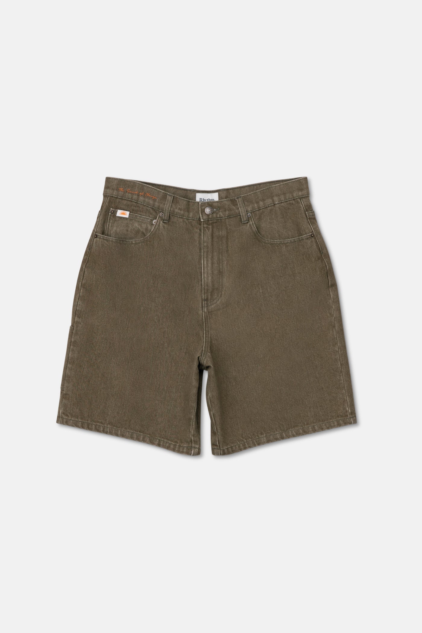 Short Denim Vert Olive à Franges Refuge - Taille 2 (Moyenne) - Neuf Avec étiquette - Style Décontracté