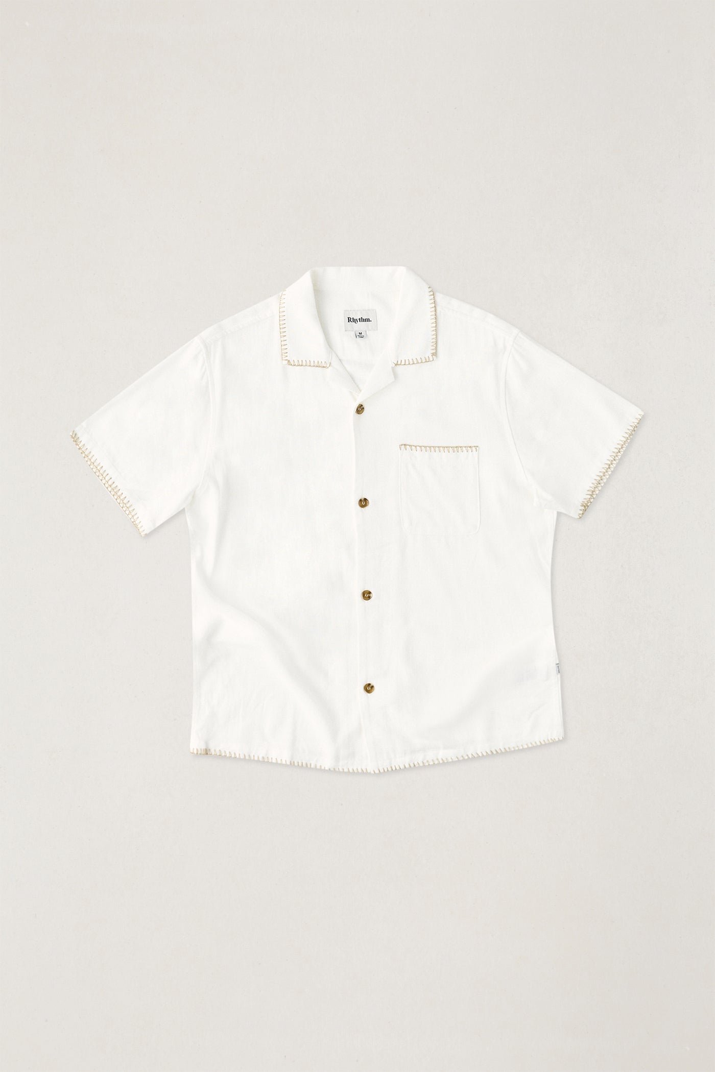 Linen Whip Stitch Ss Shirt Vintage White – Rhythm US