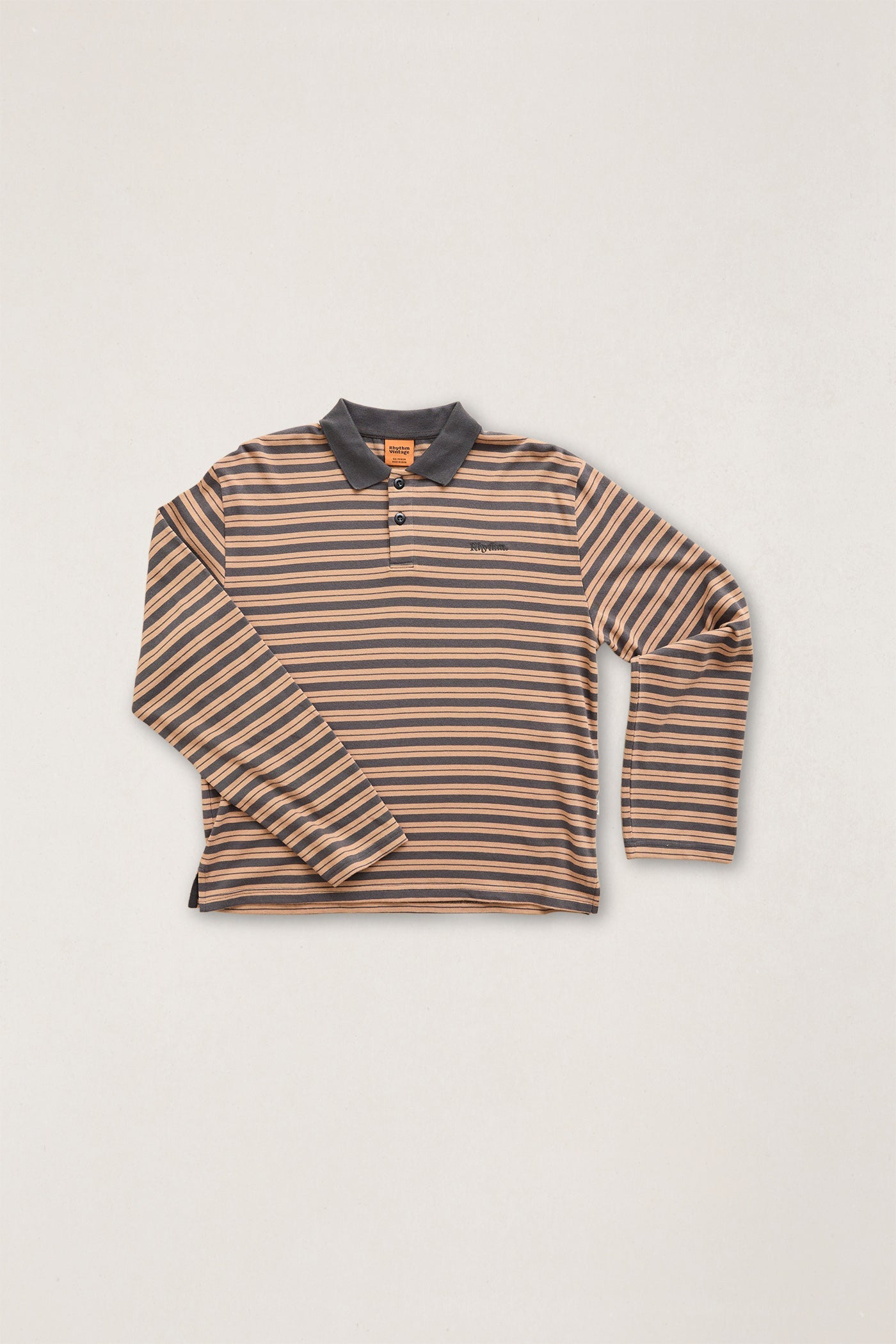 Manarola Stripe Relaxed Ls Rugby Polo Tobacco – Rhythm US