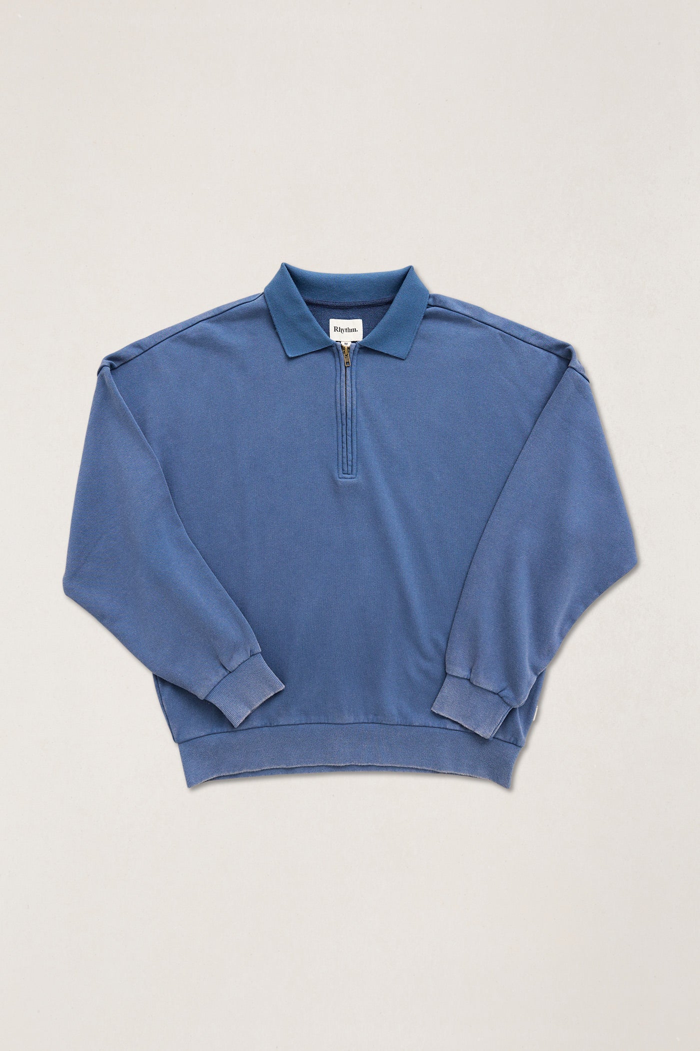 Relaxed Quarter Zip Washed Terry Slate – Rhythm US
