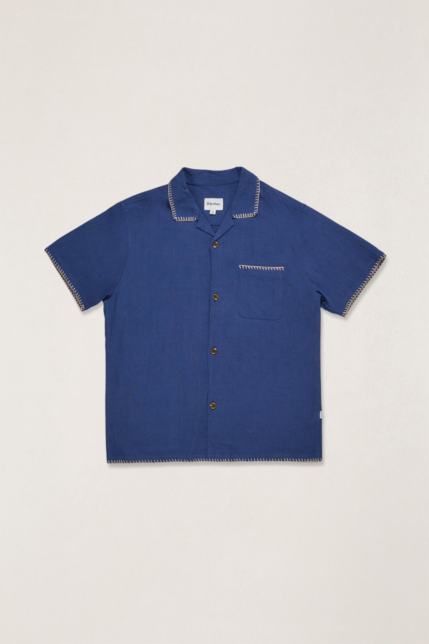 Linen Whip Stitch Ss Shirt Navy – Rhythm US