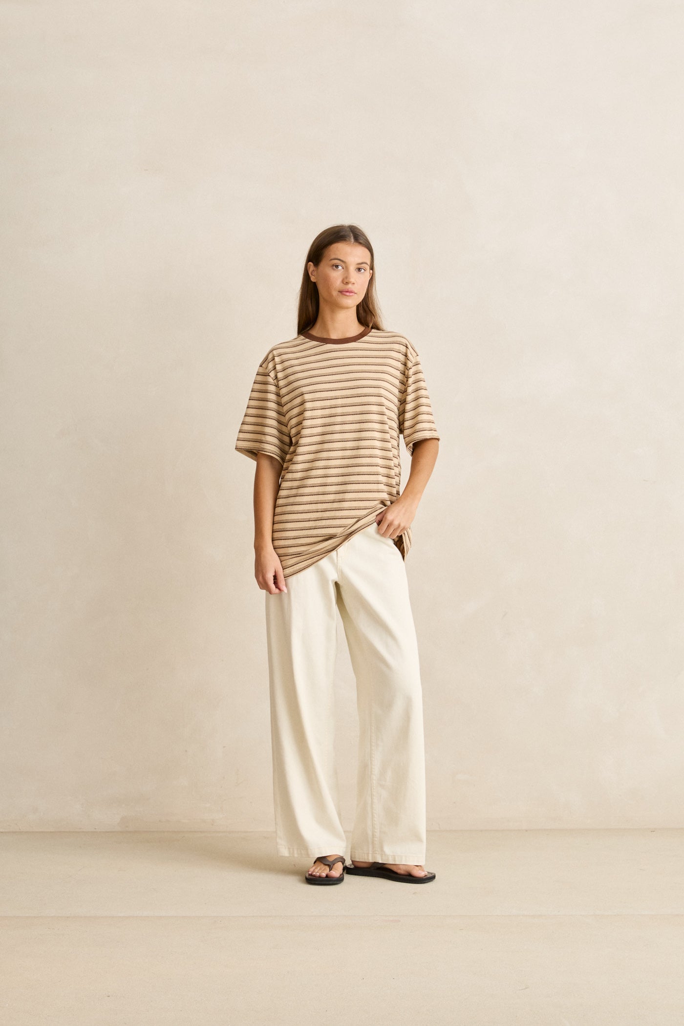 Sundown Vintage Stripe Oversized Tee Natural – Rhythm US