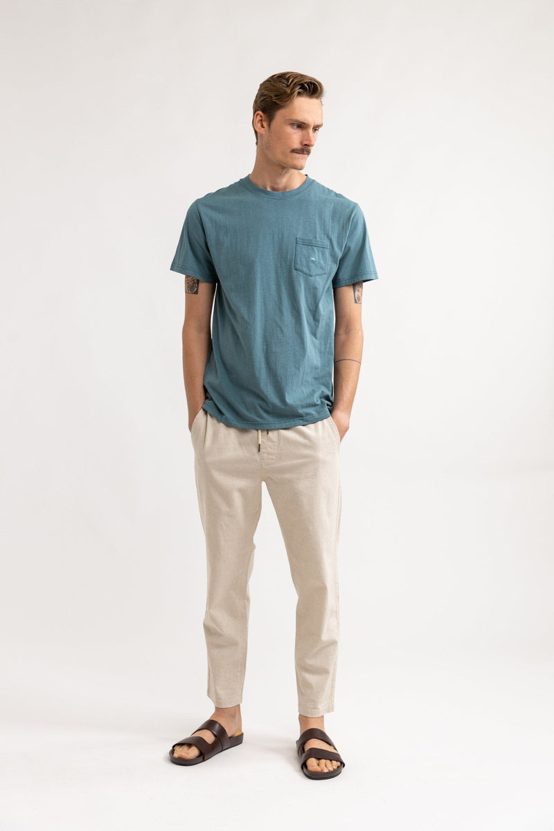 Embroidered Pocket SS T-Shirt Teal