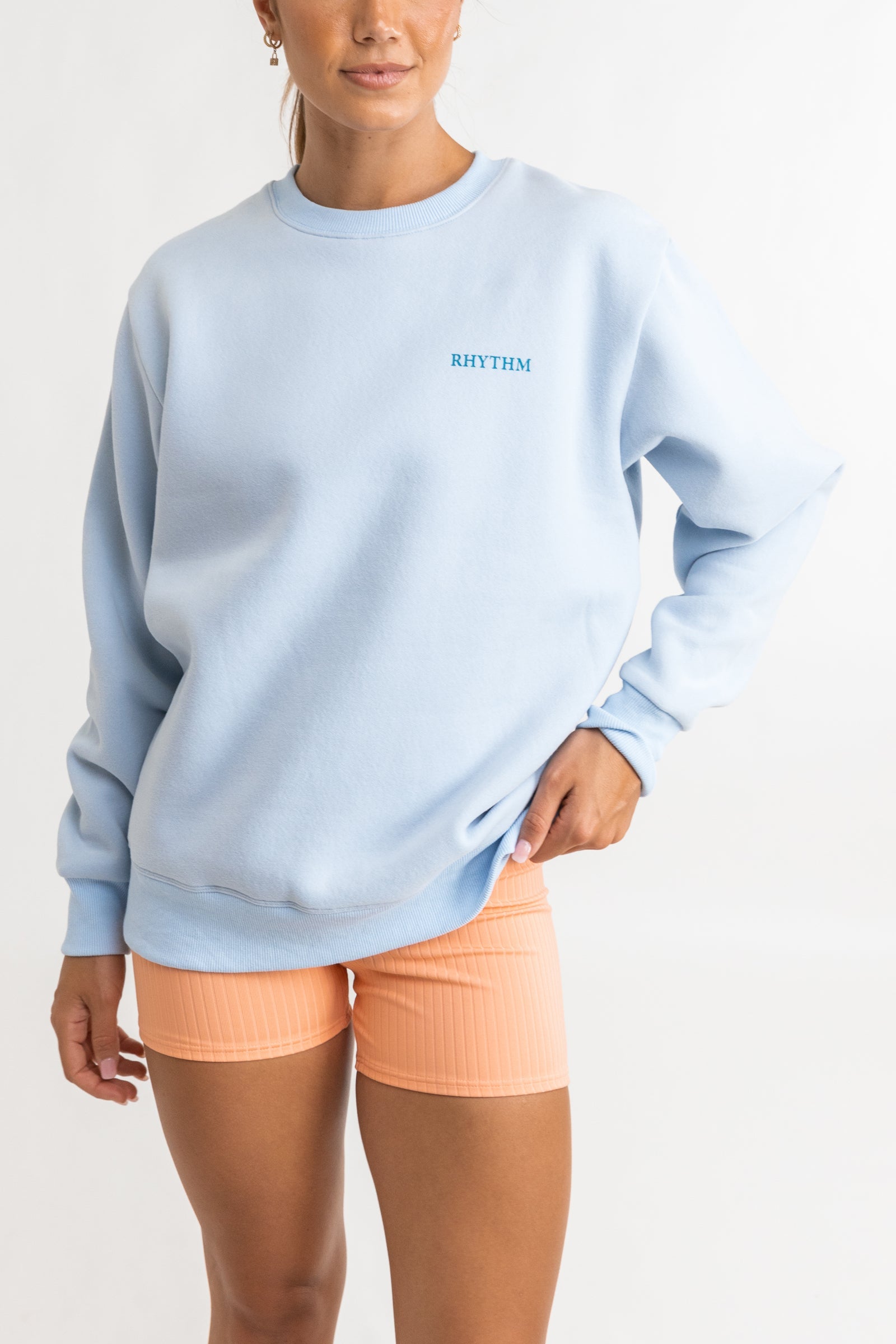 Lo Fi Sunset Crew Neck Fleece Blue Smoke – Rhythm US