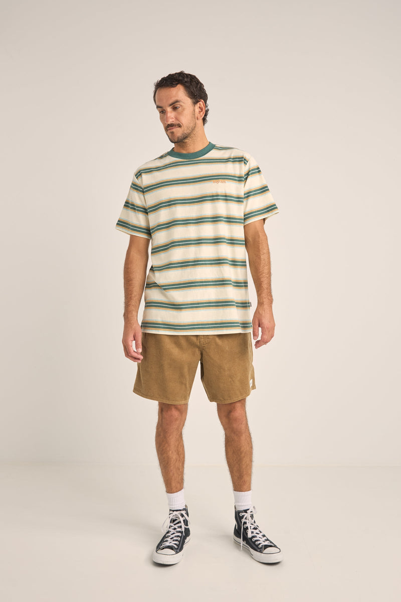 Everyday Stripe SS T-Shirt Vintage Green