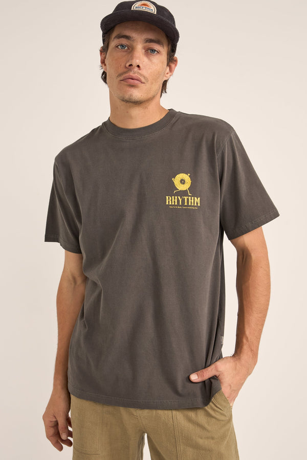 Record Vintage Ss T-Shirt Vintage Black
