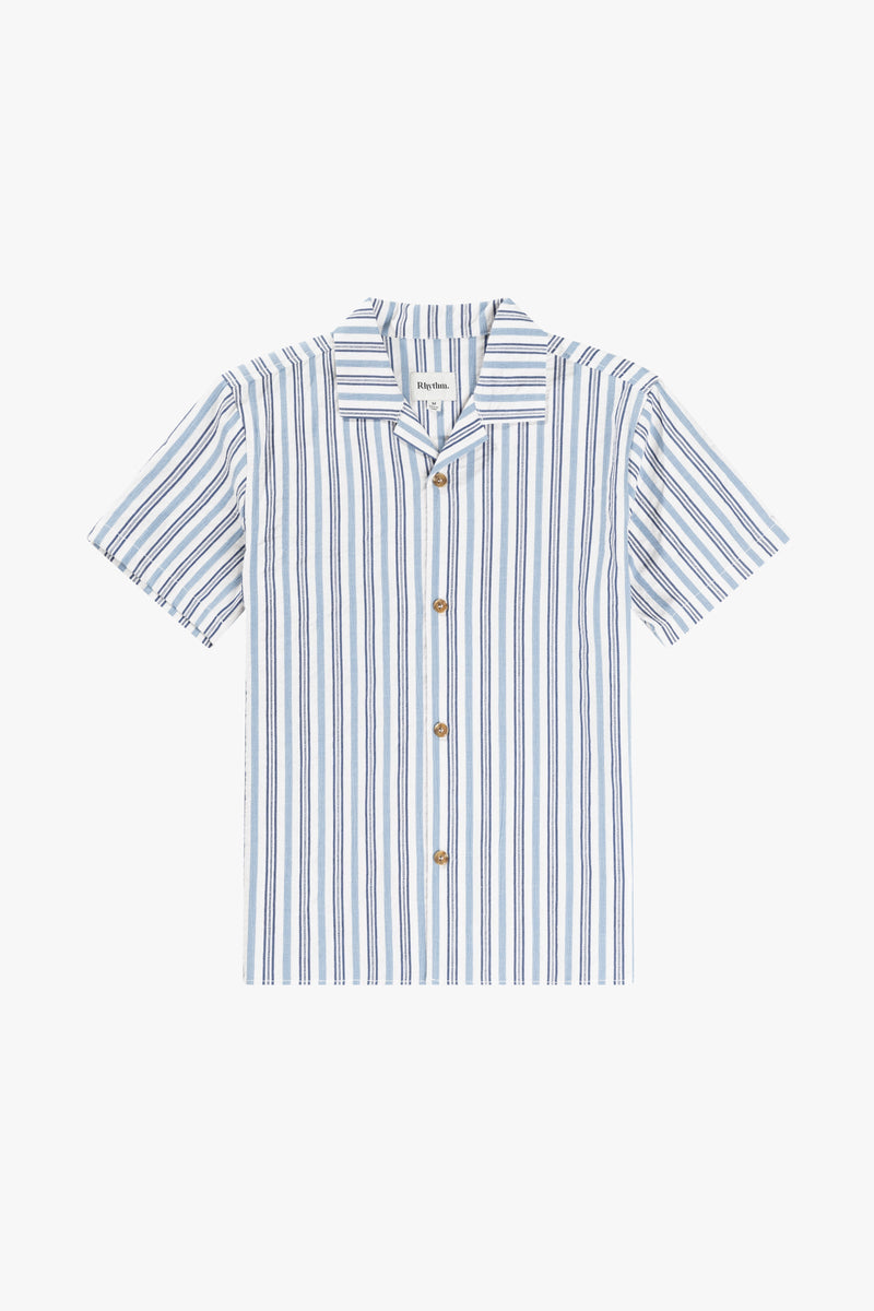 Vacation Stripe Ss Shirt Blue