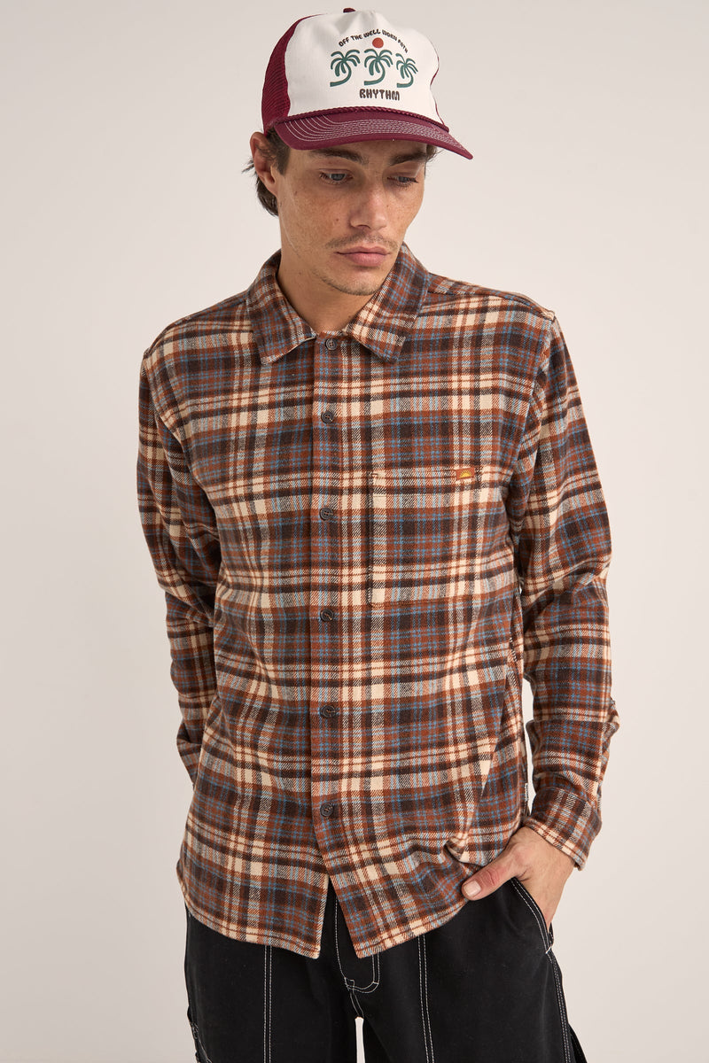 Albert Check LS Shirt Almond