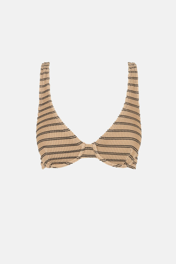 Sol Stripe Underwire Top Black