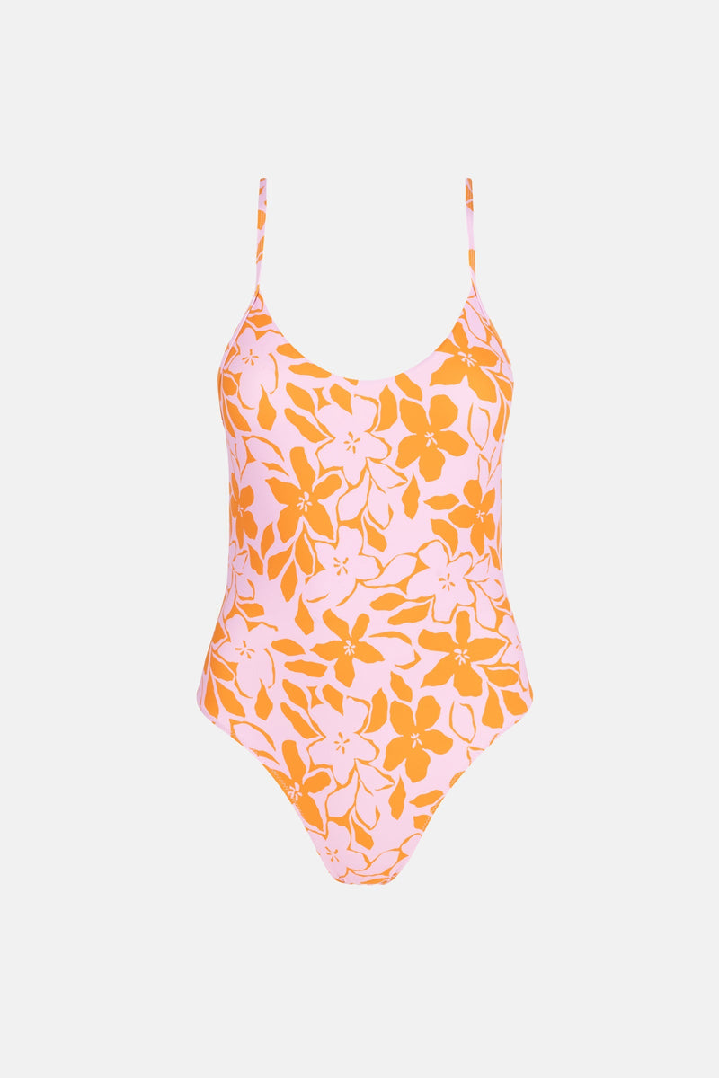 Bora Bora Floral Cross Back One Piece Pink