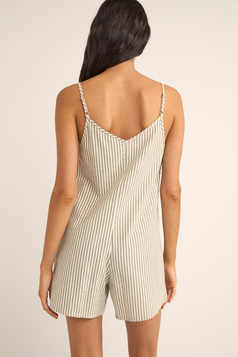 Valley Stripe Adjustable Romper Ivy