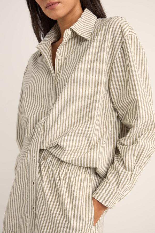 Valley Stripe Oversized Shirt Ivy