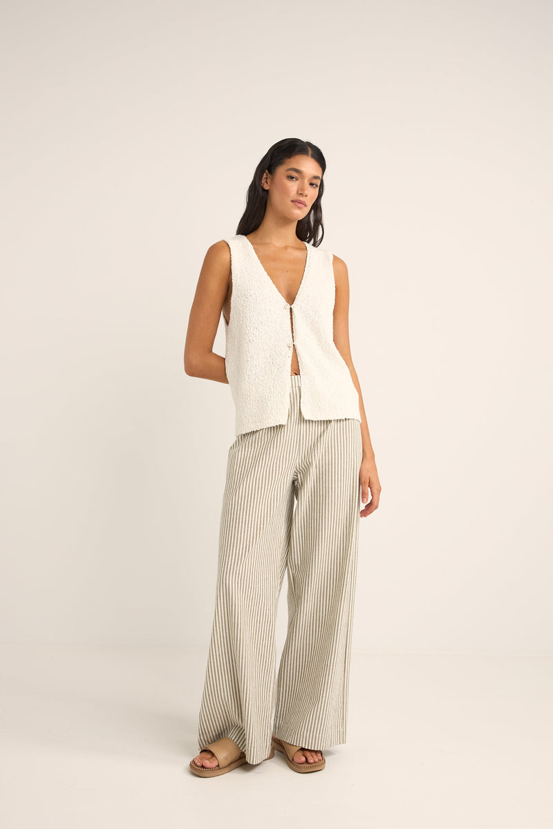 Valley Stripe Wide Leg Pant Ivy