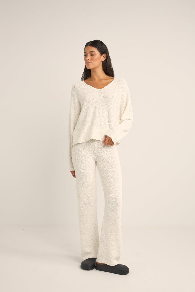 Adele Knit Pant White