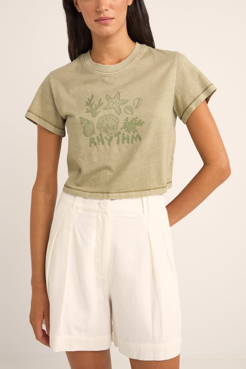 Beachcomber Crop Crew Tee Ivy