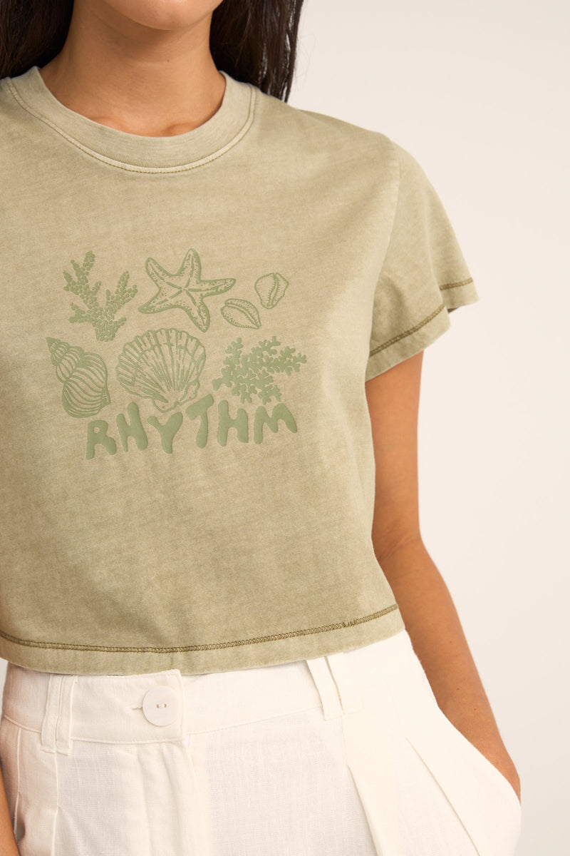 Beachcomber Crop Crew Tee Ivy