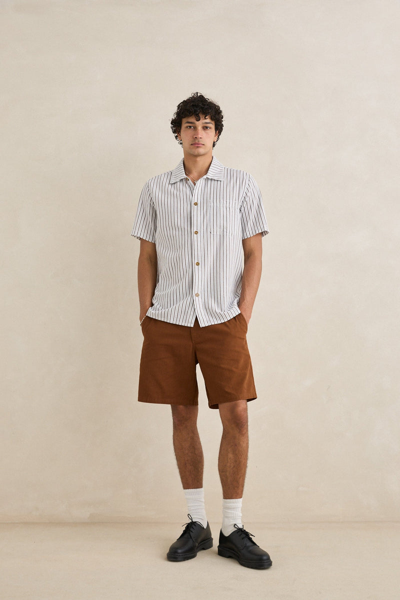 Seersucker Stripe Ss Shirt Cedar – Rhythm US
