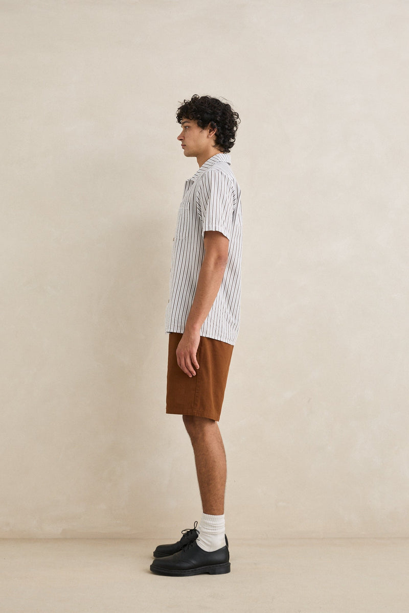 Seersucker Stripe Ss Shirt Cedar – Rhythm US
