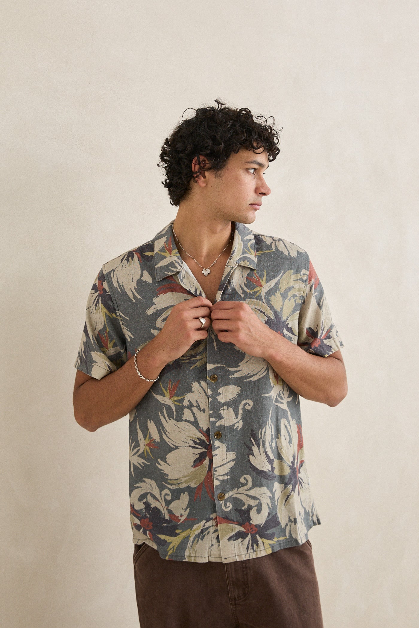 Rhythm Men's Tropical Camo Short Sleeve Shirt Camo / S