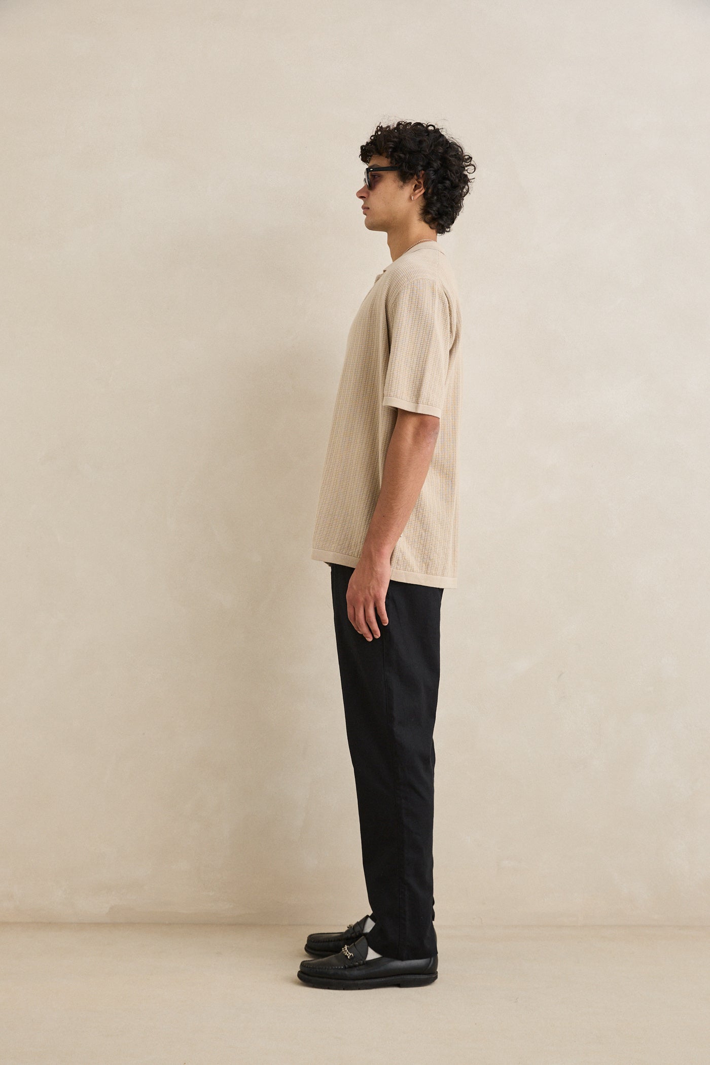 Rhythm Textured Knit Shirt - Stone Rhythm Textured Knit Shirt - Stone