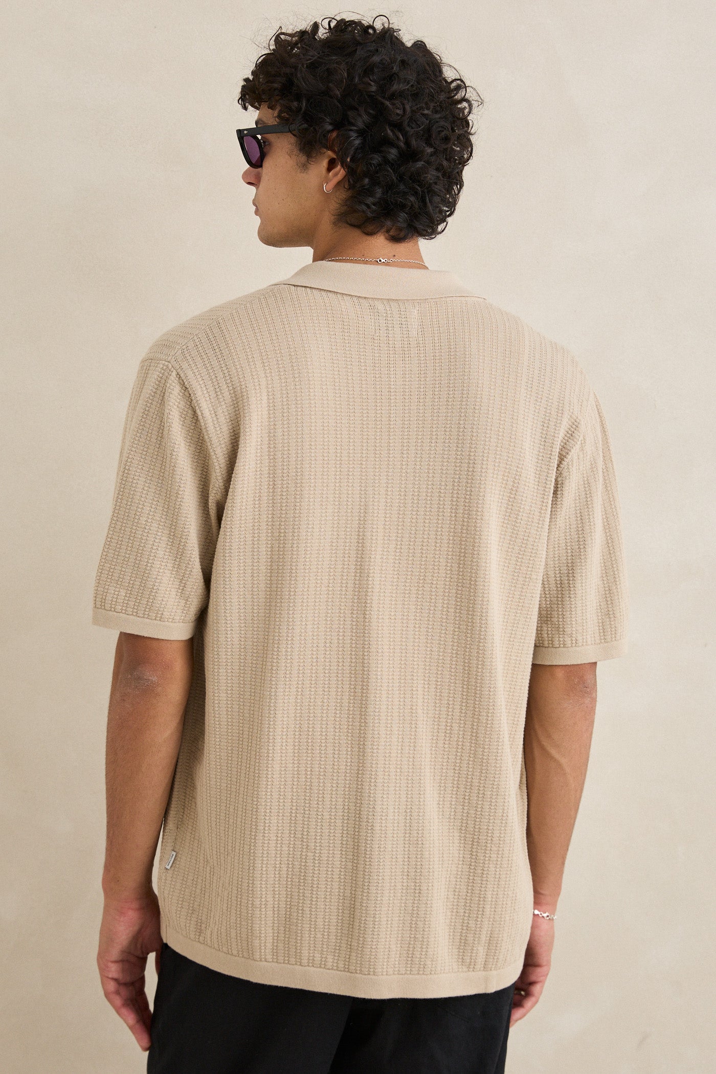 限定Sale CITYSHOP MESH KNITTING SHIRT Textured Knit Ss Shirt Stone – Rhythm US