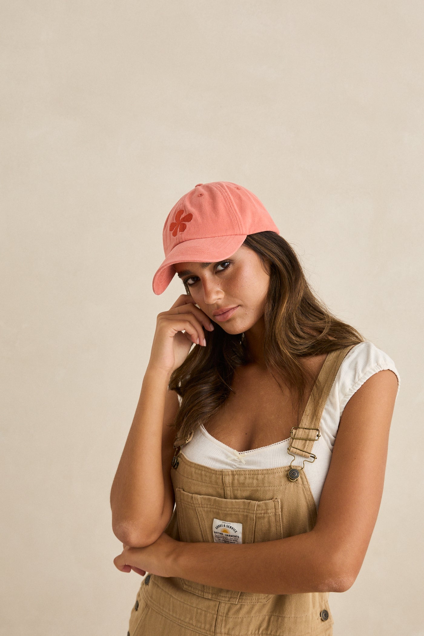 Melia Floral Cap Dusty Red – Rhythm US