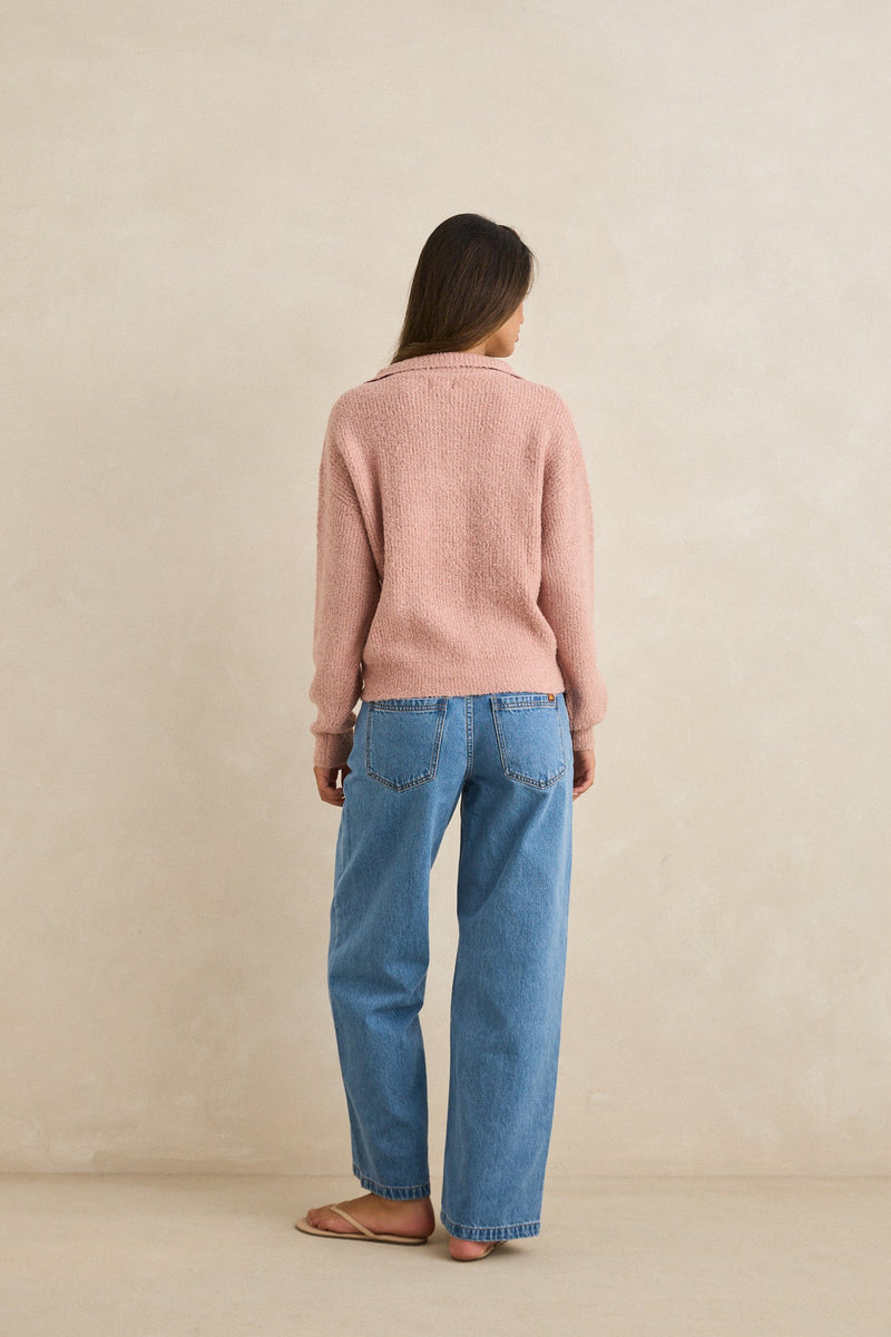 Quinn Zip Knit Pink – Rhythm US