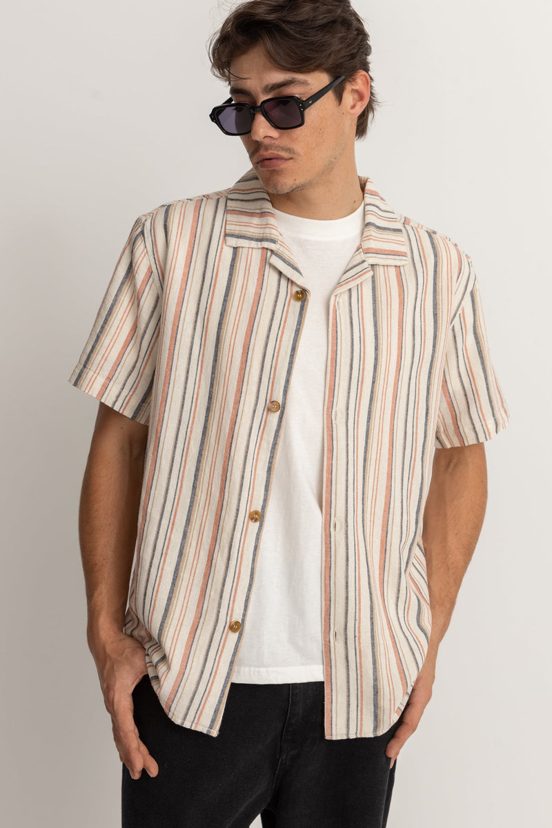 Vacation Stripe Ss Shirt Natural