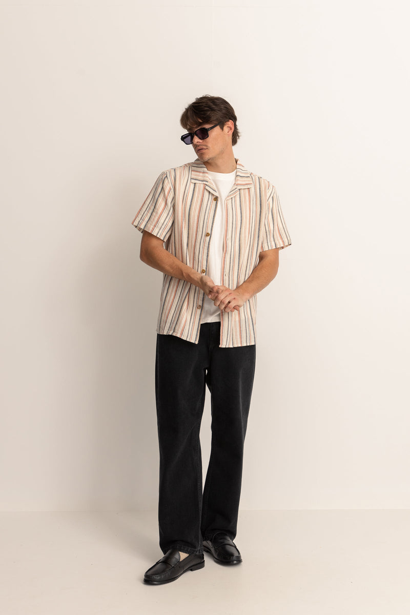 Vacation Stripe Ss Shirt Natural