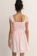 Washed Out Cap Sleeve Dress Pink