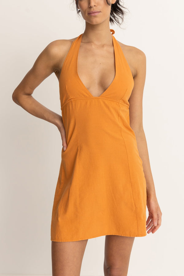 Tangie Halter Dress Orange