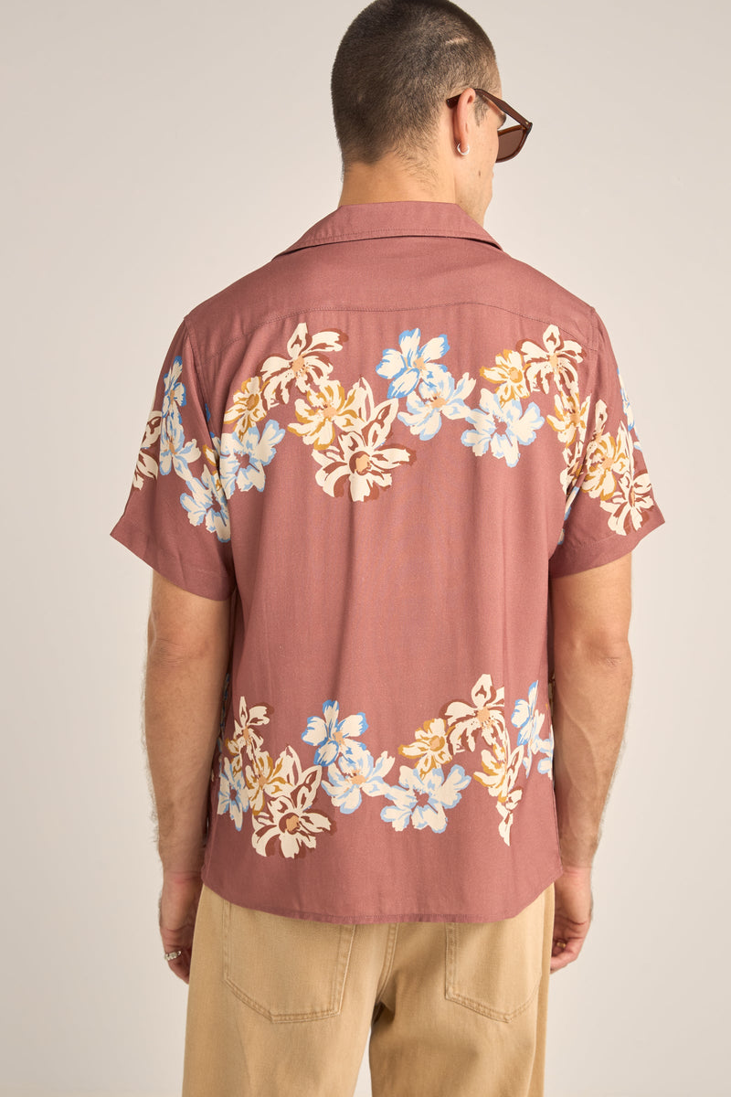 Vacation Floral Ss Shirt Clay