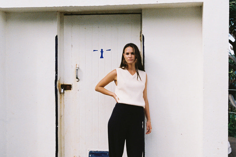 Shell Beach Sweater Vest Oatmeal