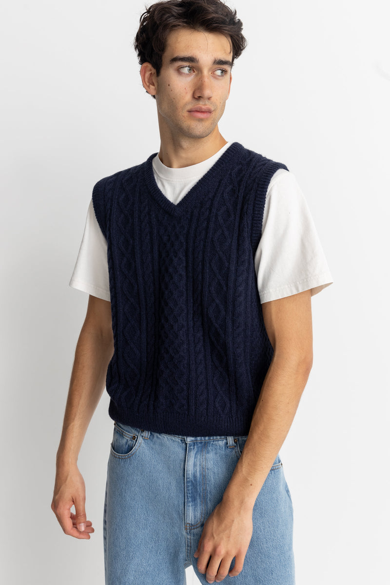 Mohair Knit Vest Navy