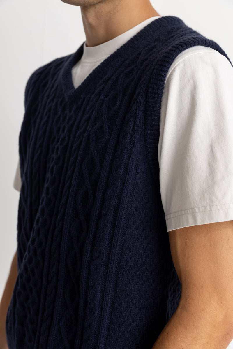 Mohair Knit Vest Navy