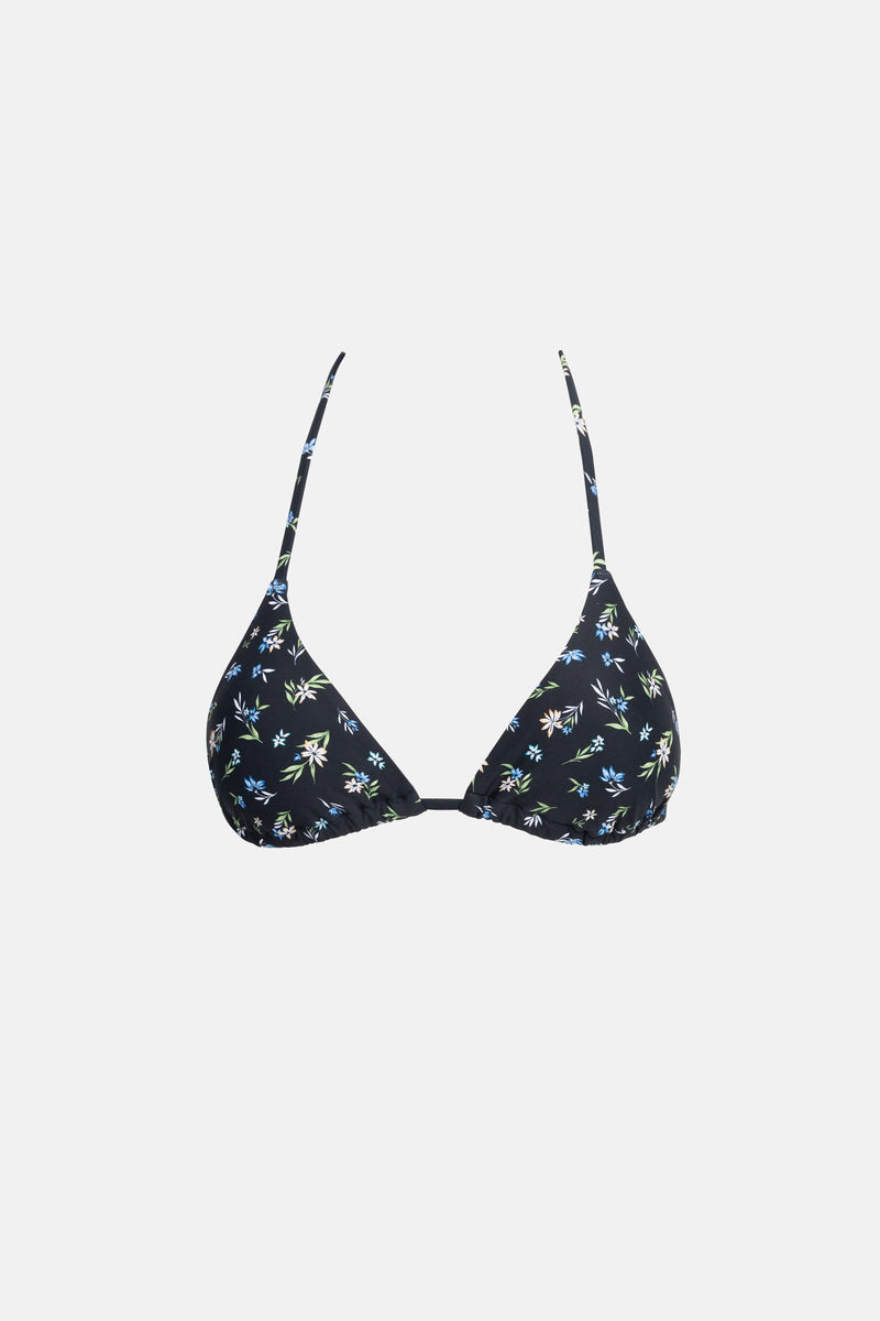 Fleur Floral Slide Tri Top Black