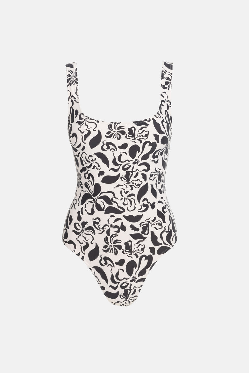 Sundance Floral Square Neck One Piece Natural