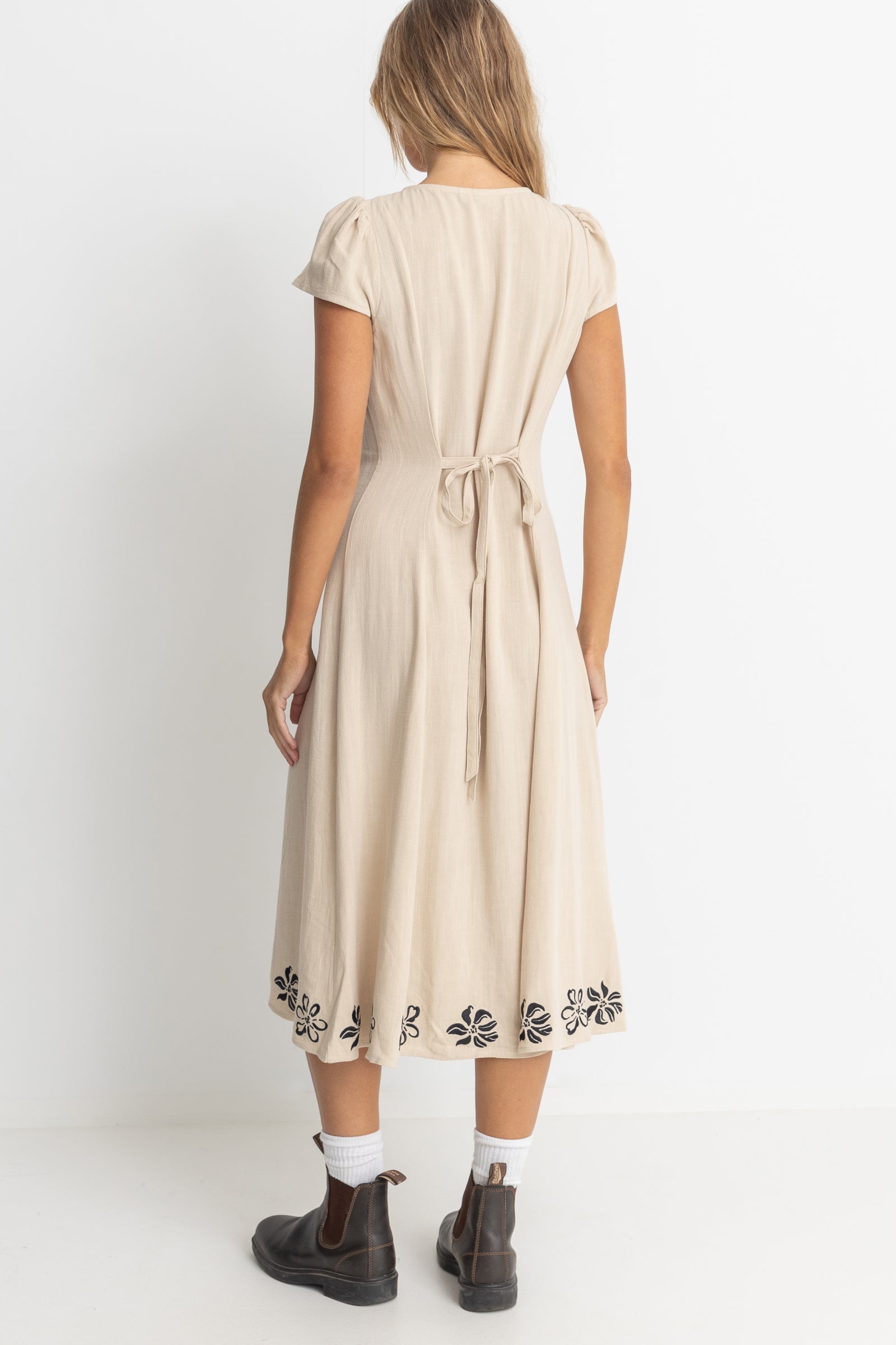 Sundance Floral Cap Sleeve Midi Dress Natural Rhythm US