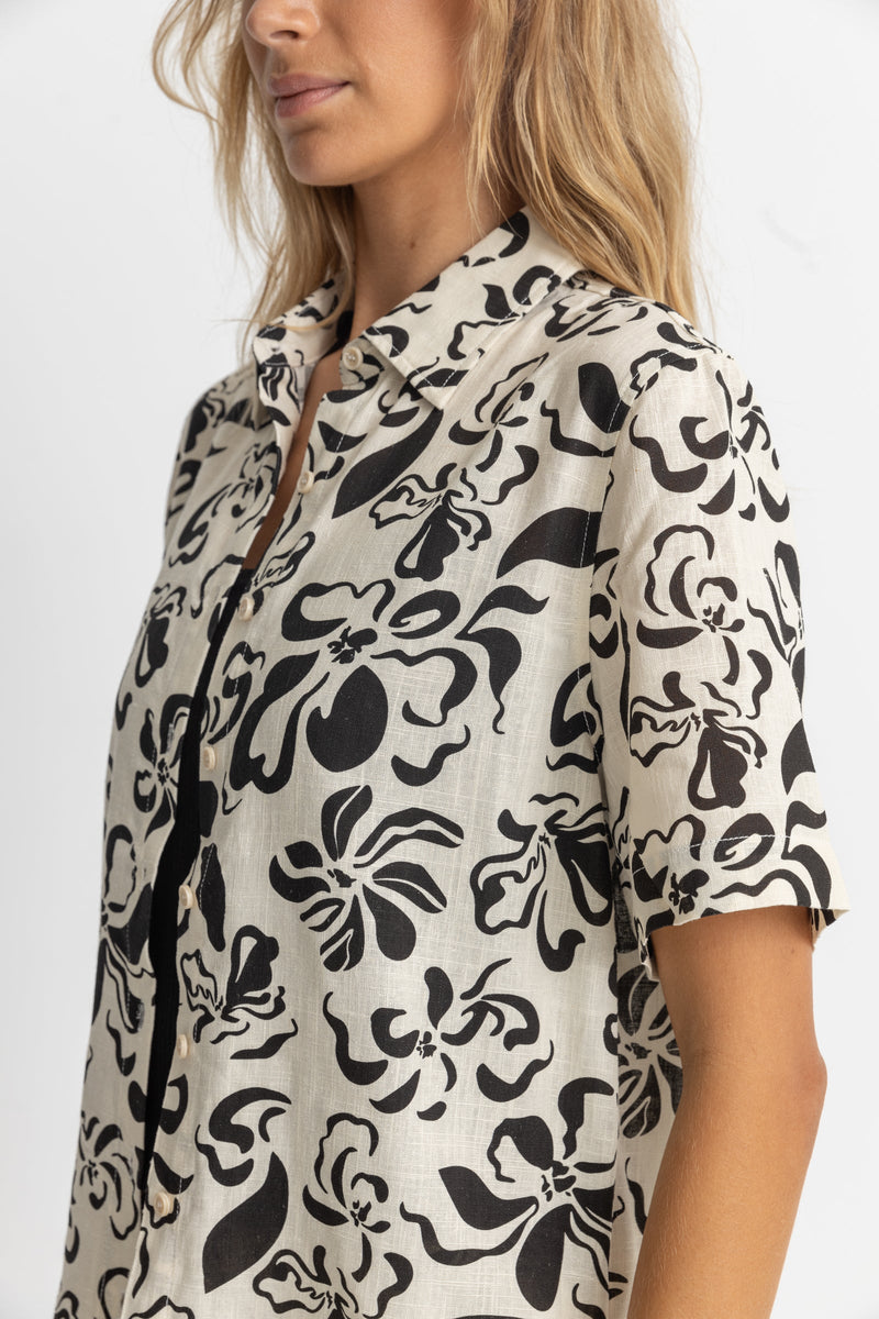 Sundance Floral Short Sleeve Shirt Natural