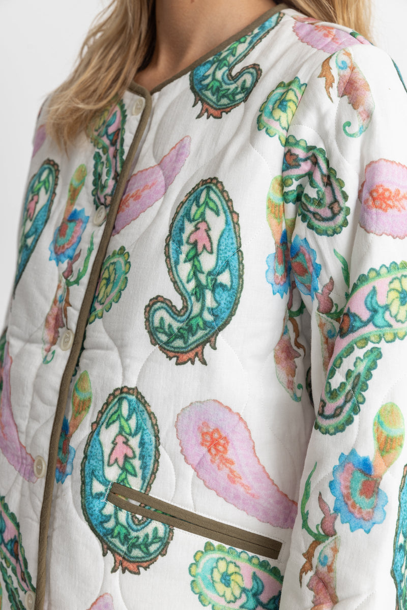 Brooklyn Paisley Quilted Jacket Natural