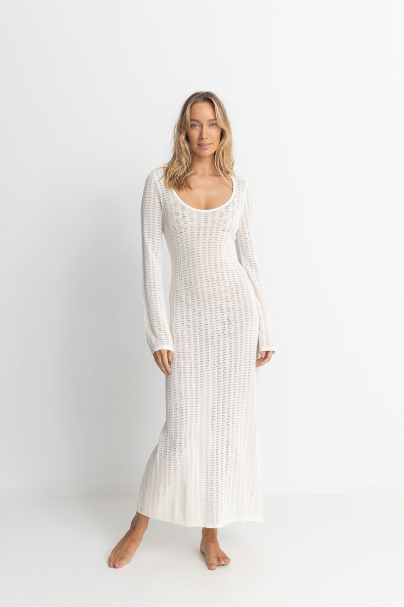 Georgia Knit Maxi Dress White