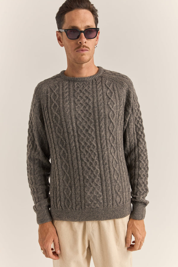 Mohair Fishermans Knit Washed Black