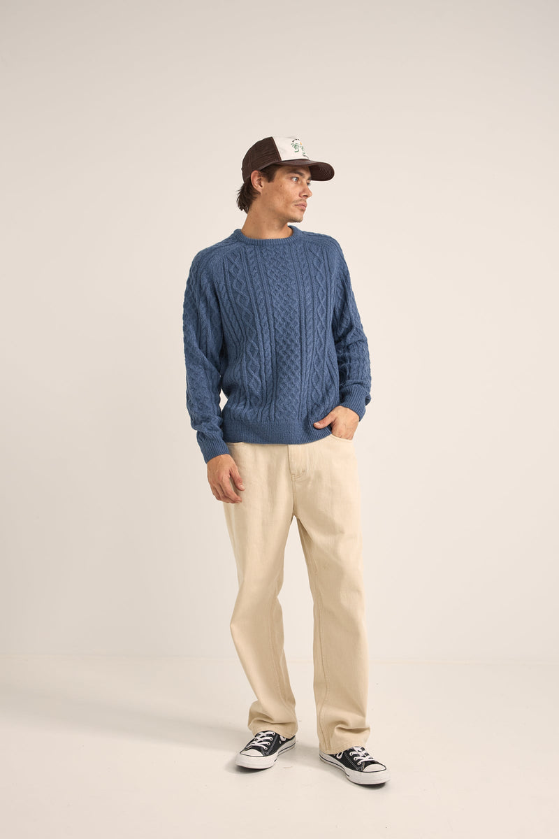 Mohair Fishermans Knit Slate