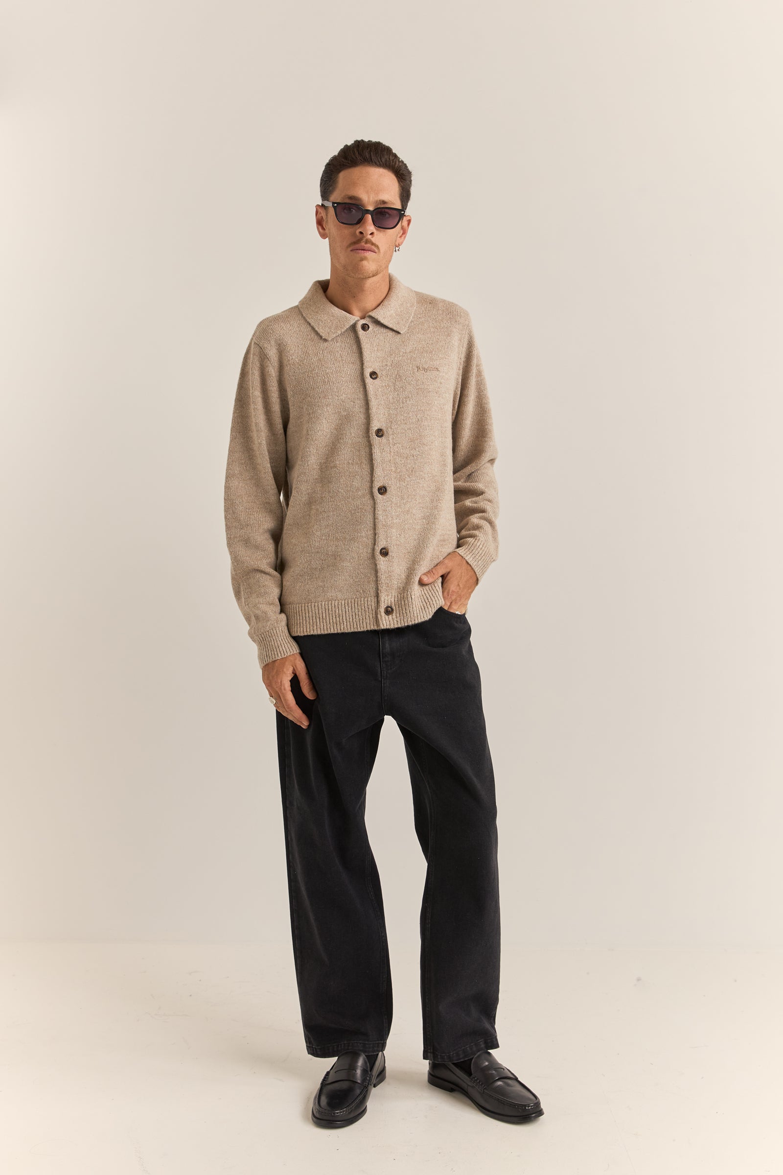 Mohair Button Up Knit Natural – Rhythm US