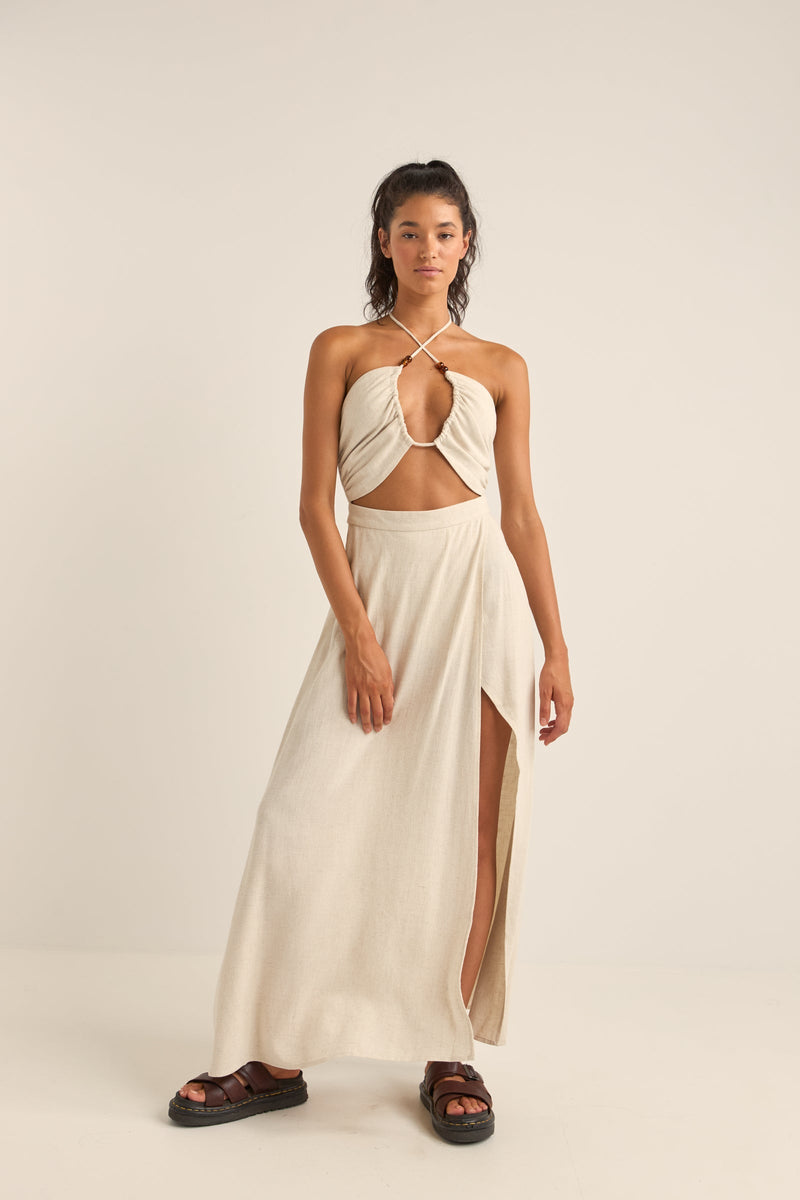 Santana Cut Out Maxi Dress Oat