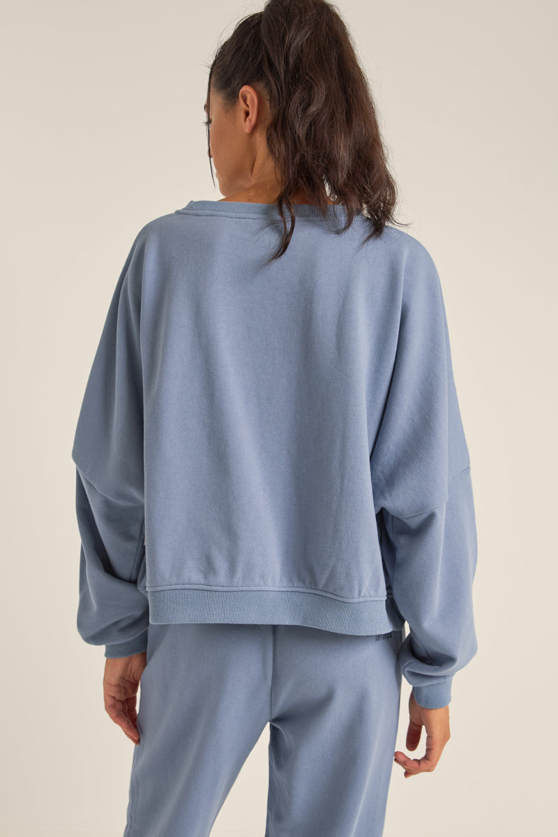 Washed Out Slouch Fleece Washed Navy