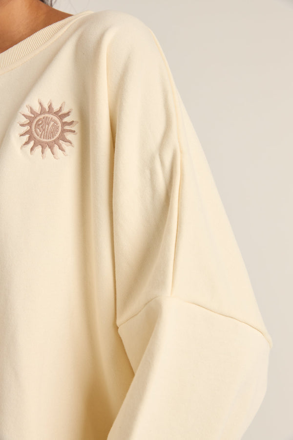 Sun Bleached Slouch Fleece Cream