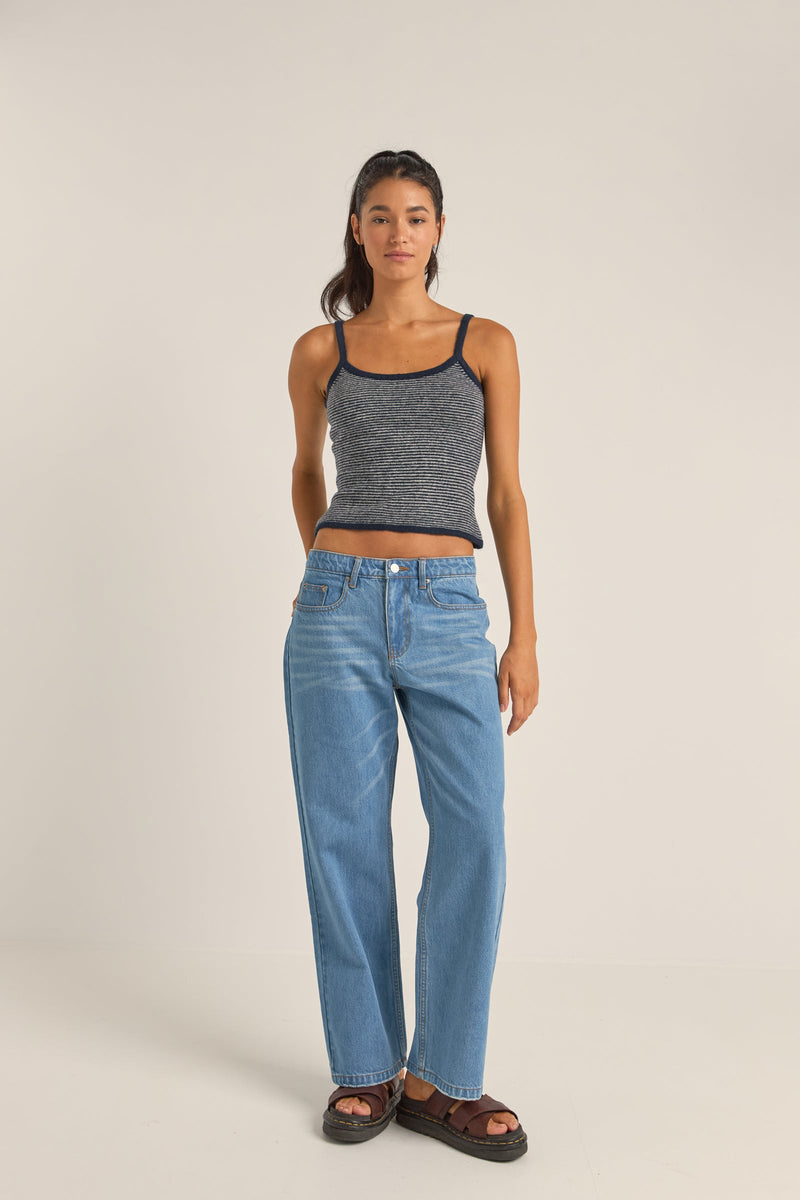 Washed Out Denim Pant Blue