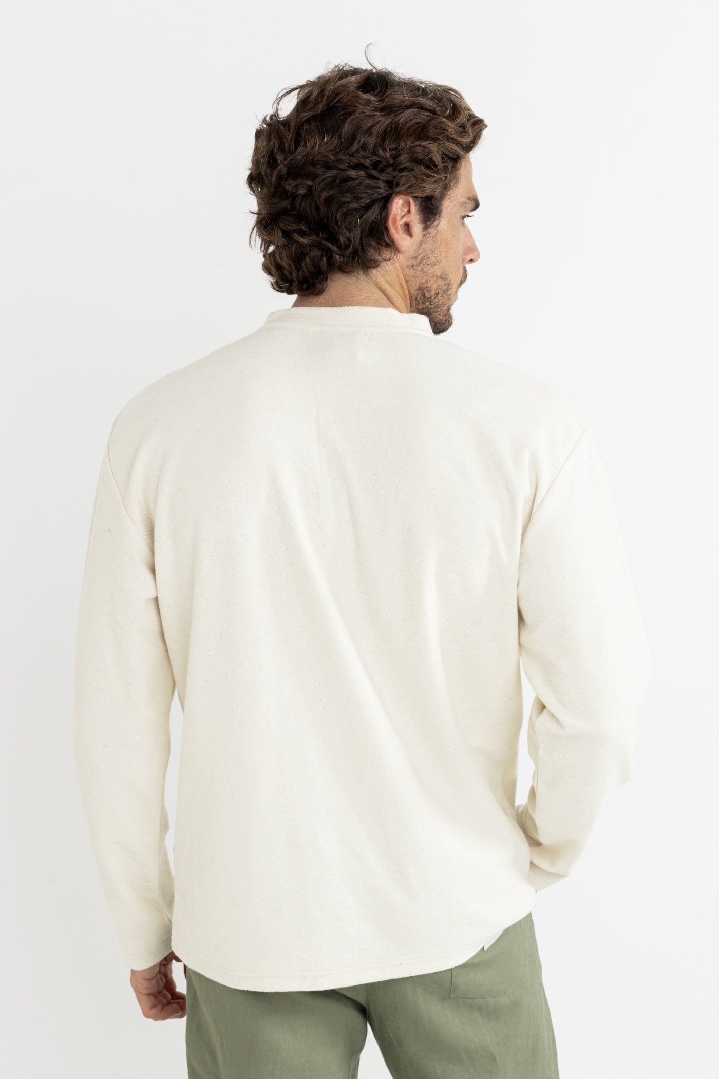 Vintage Terry Ls Henley Natural – Rhythm US