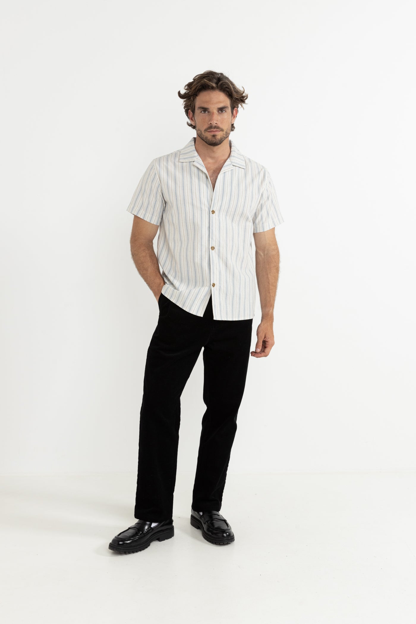 Vacation Stripe Ss Shirt Natural – Rhythm US